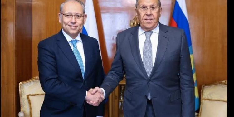 وزير الخارجية الروسي سيرجي لافروف يستقبل السفير المصري