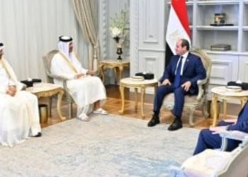 السيسي يستقبل رئيس وزراء قطر ويؤكدان دعم القضية الفلسطينية