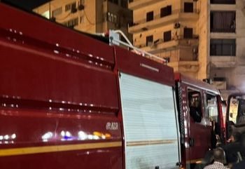 إصابة شخصين في حريق محل منتجات بترولية بالبساتين