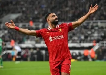 محمد صلاح يسجل الهدف الأول في مباراة مصر وإثيوبيا