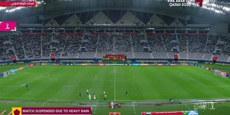 إلغاء مباراة السعودية والإمارات في كأس العرب بسبب استمرار سقوط الأمطار الغزيرة
