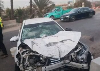 تصادم أتوبيس بـ 10 سيارات ملاكي أعلى الطريق السياحي بالجيزة