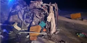 إصابة شخص في تصادم سيارتي نقل بطريق محور 30 يونيو