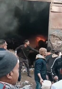 حريق هائل يلتهم مخزن خردة بشارع زغلول بالهرم والحماية المدنية تتدخل فورًا