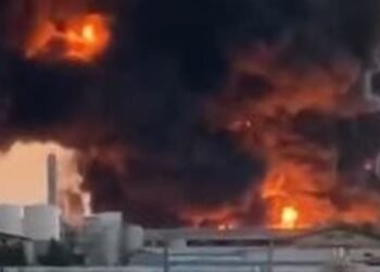 اندلاع حريق ضخم في المنطقة الصناعية جنوب إيران