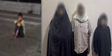 ضبط عاطل وسيدة أجبرا صغيرا على الجلوس بالطريق العام للتسول بالإسماعيلية