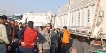 تصادم نقل وسوزوكي على طريق بلبيس بالعاشر من رمضان