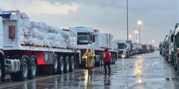 الهلال الأحمر المصري يدفع بأكثر من ألفي خيمة ومستلزمات إغاثية وإنسانية إلى غزة