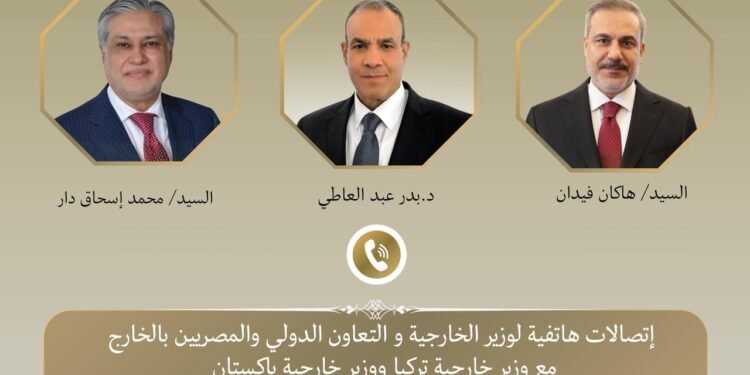 وزير الخارجية يبحث مع نظيريه الباكستاني والتركي التطورات الإقليمية وجهود خفض التصعيد