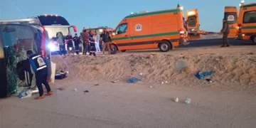 إصابة 20 بينهم طلاب في تصادم أتوبيس مدرسة بكرداسة