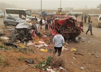 النيابة تعاين موقع حادث المنوفية الذي أسفر عن مصرع 8 عمال وإصابة 4 اخريين