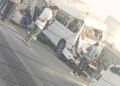 تصادم نقل وميكروباص يربك حركة المرور بطريق السويس الأدبية