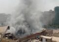 نشوب حريق أعلى سطح عقار بحدائق القبة