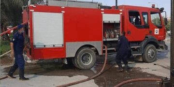 الدفع بـ5 سيارات إطفاء للسيطرة على حريق هائل بمخزن بطاريات وكاوتش في قليوب