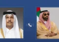 طحنون بن زايد ورئيس وزراء قطر