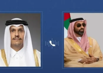 طحنون بن زايد ورئيس وزراء قطر
