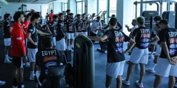 منتخب مصر يخوض تدريبا صباحيا في الجيم استعدادا لودية روسيا قبل كأس العالم