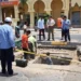 هبوط أرضي بطريق الكورنيش في الغردقة