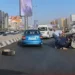 انقلاب سيارة ملاكي أعلى الطريق الدائري بالمعادي ورفع آثار الحادث لتسيير الحركة المرورية