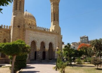 أحمد حلمي يصل مسجد ناصر ببنها استعداداً لتشييع جثمان والدته