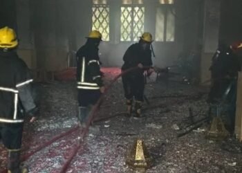 الحماية المدنية تسيطر على حريق بمسجد التقوى في العجوزة