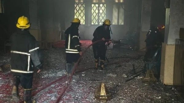 الحماية المدنية تسيطر على حريق بمسجد التقوى في العجوزة