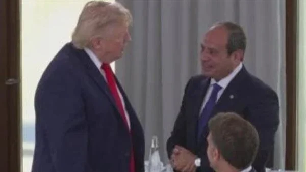 الرئيس السيسي يلتقي نظيره الأمريكي على هامش قمة السبع في فرنسا