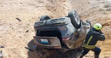 إصابة 6 أشخاص في انقلاب سيارة ملاكي بالطريق الدولي الساحلي بالبحيرة