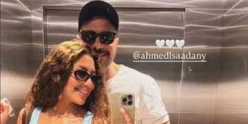 أول ظهور لـ أحمد السعدني وزوجته ميرنا الهلباوي بعد الزواج