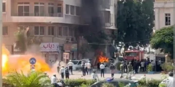 انفجار مجموعة عبوات ناسفة بالقرب من فندق مخصص لإقامة ماكرون في دمشق